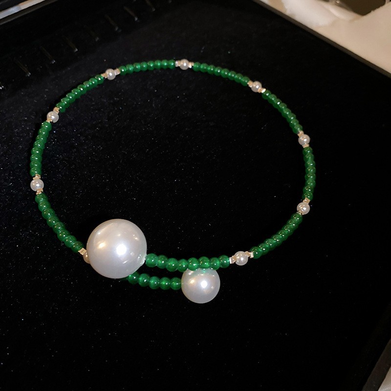 Collar de perlas de color dopamina Estilo étnico Retro con cuentas Cadena de clavícula Moda de nicho Collar de alta gama al por mayor