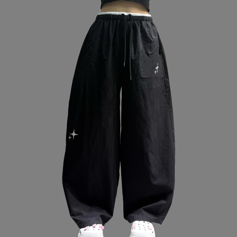 SCK トレンド ダブルウエストパンツ ワイドレッグ カジュアルパンツ 2561 快適薄手スタイル|undefined