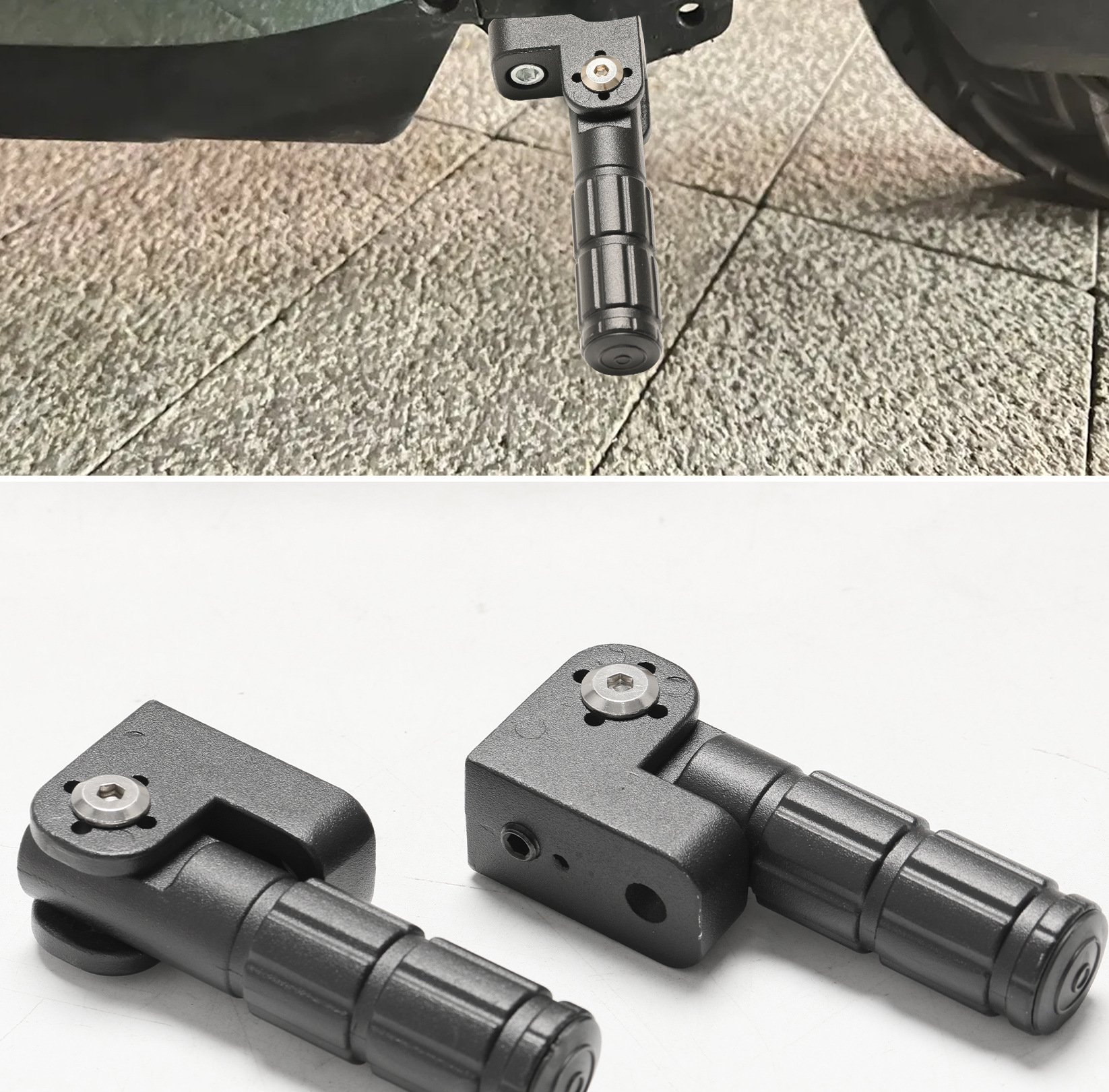 Modified Round Tube Foot Pedals Suitable for Ninebot Electric Scooter Nz/Mzmix Fz Rear Footrests, Aluminum Alloy Folding Footrests