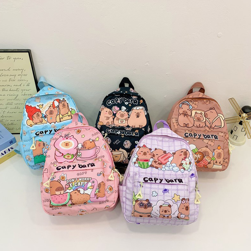 Mochila Kapibala transfronteriza para niñas de gran capacidad mochila de todo fósforo niño de jardín de infantes mochila de dibujos animados resistente al desgaste ligero