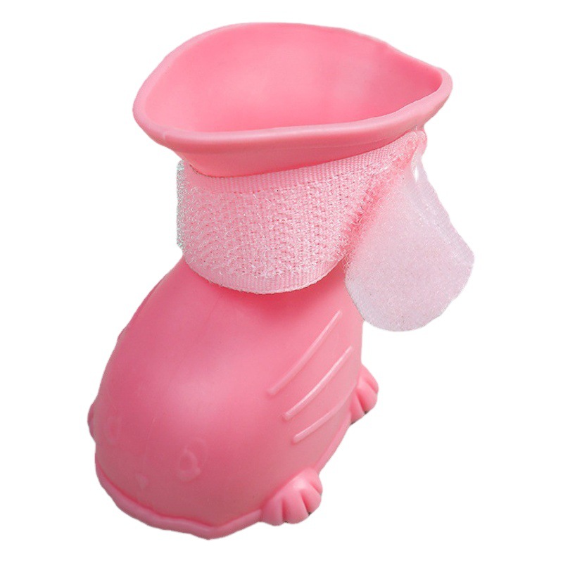 Zapatos para perros gato Botas de lluvia de silicona oso de peluche cubierta de pie de perro pequeño Botas de lluvia para mascotas impermeables antideslizantes pies antideslizantes