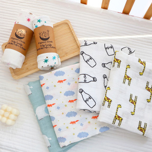 Double-Layer Pure Cotton Bamboo Cotton Large Square Muslin Towel Cross-Border Amazon Towel Stock Order Tail Goods