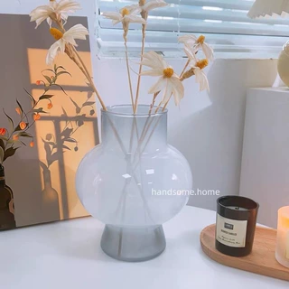 ins法式高颜值玻璃花瓶现代简约客厅装饰摆件
