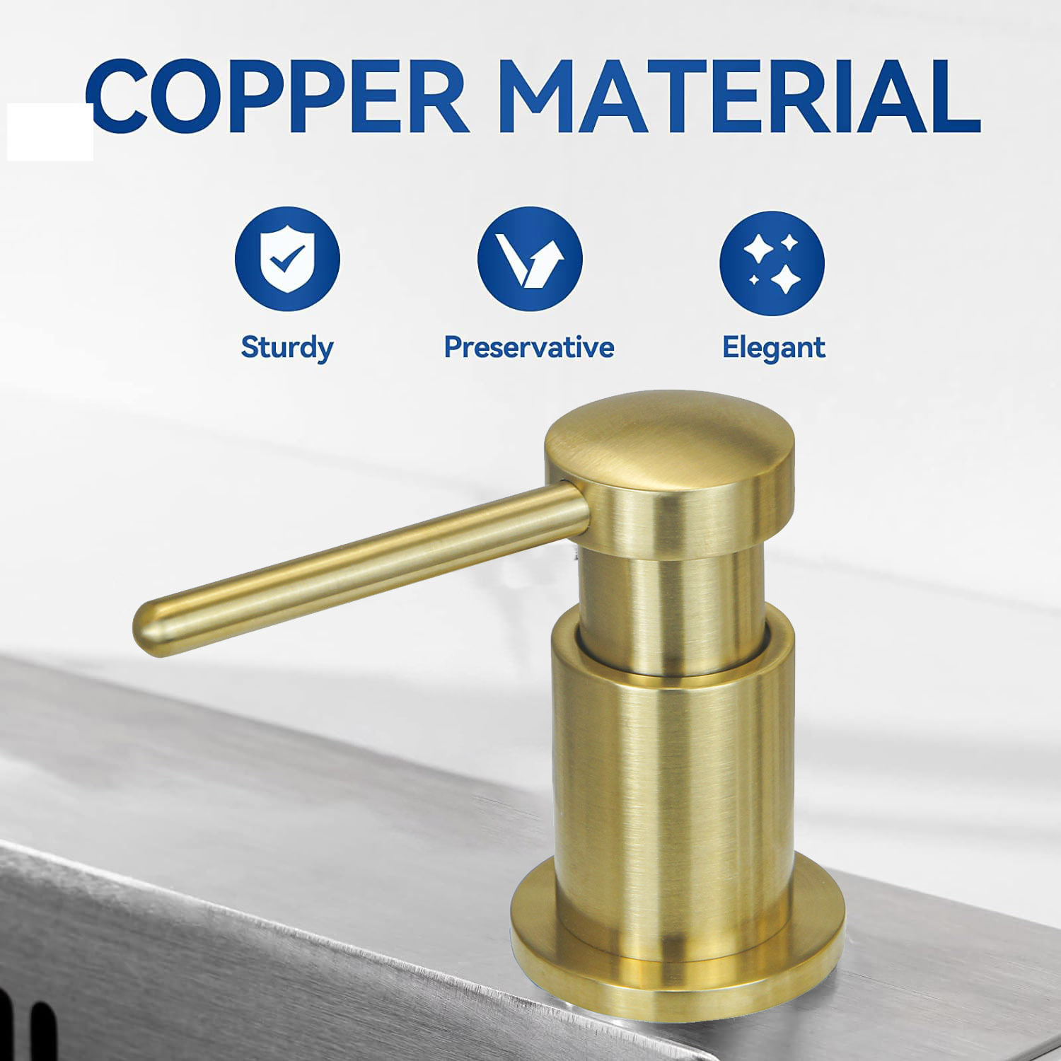 Transfronterizo americano de gran capacidad lavabo de cocina de cobre jabón alimentador de jabón bomba alargada tubo de silicona 120mm