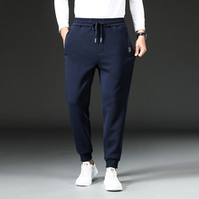 直播网店供货秋季羊羔绒纯棉休闲裤男加绒束脚运动裤男中年大码