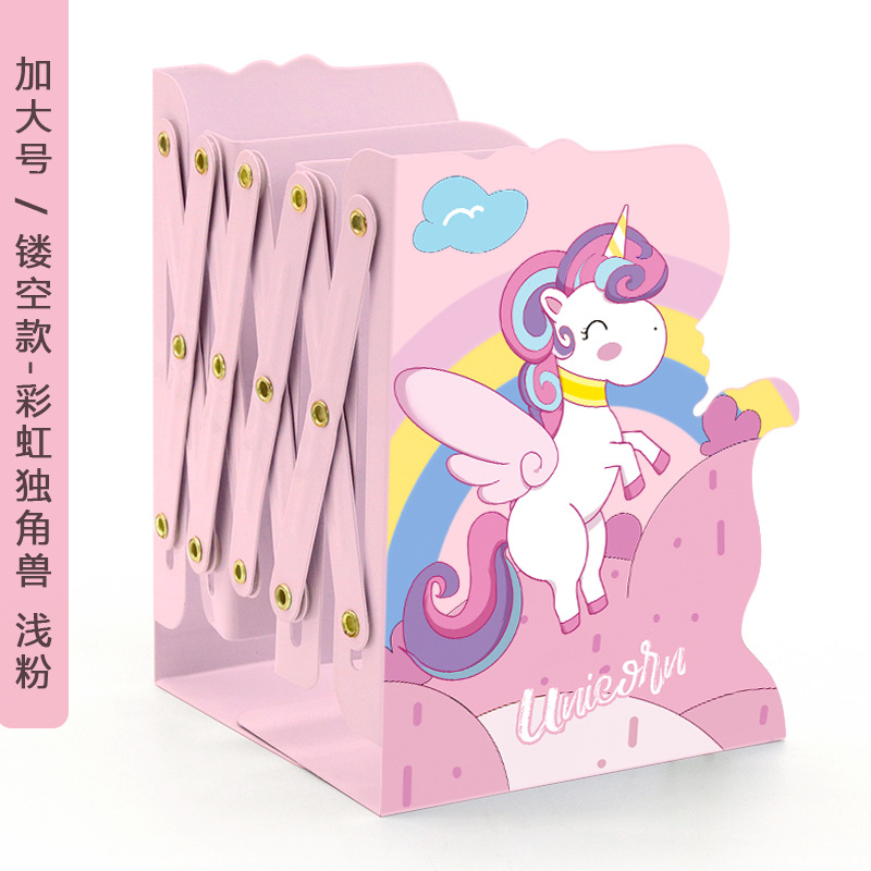 Patrón de dibujos animados hueco soporte de libro retráctil soporte de libro escritorio plegable almacenamiento libro stretch stand papelería al por mayor