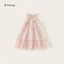 宥宝童装女童公主裙蝴蝶网纱无袖连衣裙夏季新款儿童tutu网纱裙