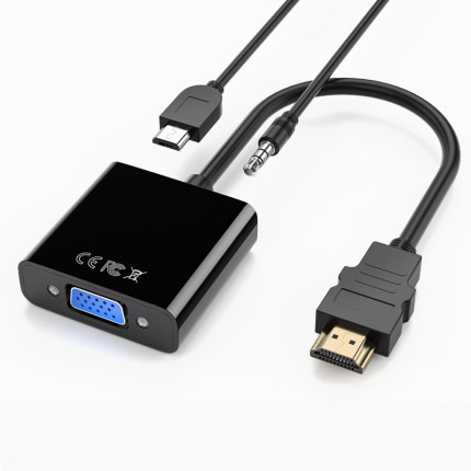 工場直売hdmi変換vga変換器オーディオ電源変換ケーブル付きhdmi to vgaハイビジョン変換コネクタ|undefined