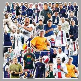 50张姆巴佩涂鸦贴纸个性跨境体育足球明星装饰水杯行李箱手机贴纸