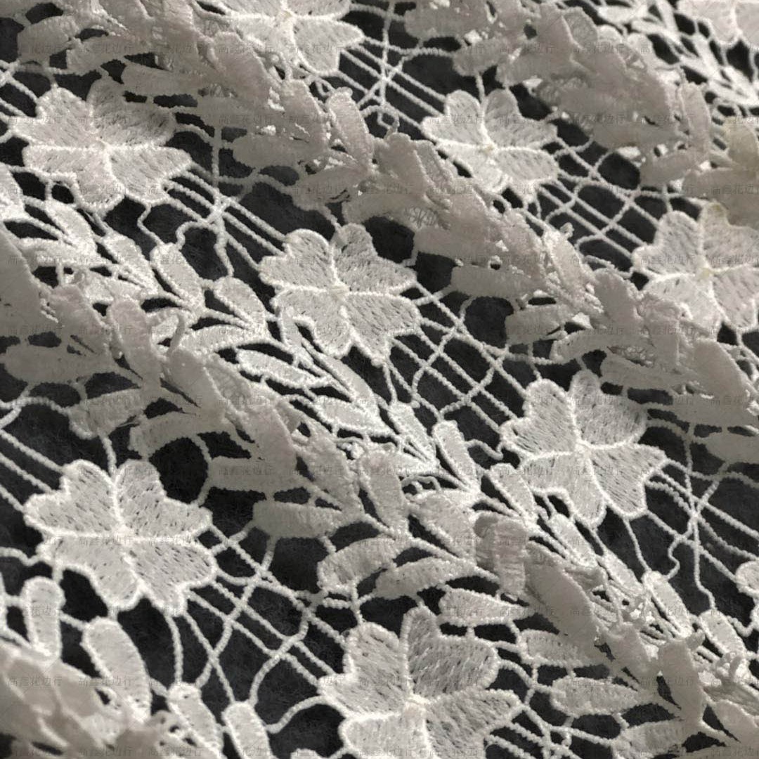 牛奶丝蕾丝花边装饰面料 水溶刺绣花边面料 女装服装婚纱DIY辅料