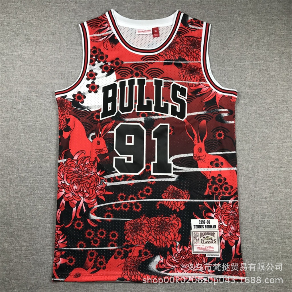 Mitchell & Ness x Chicago Bulls Retro 1997/98 Dennis Rodman Lunar New Year Swingman Jersey Red