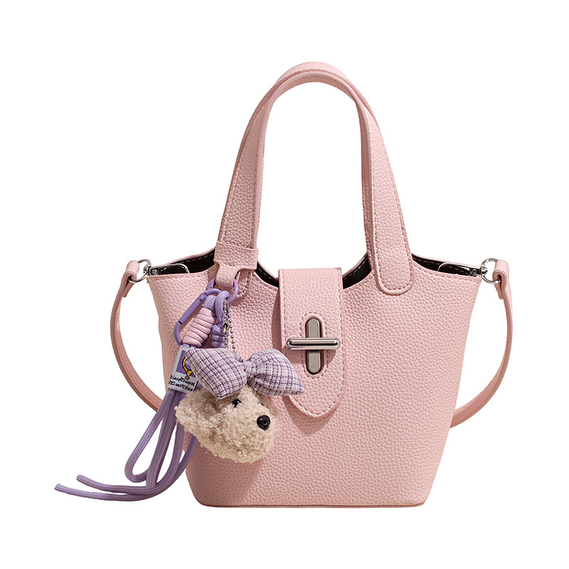 2026 nuevo estilo transfronterizo de alto valor exterior de moda de un solo hombro mochila de textura alta lichi patrón bolso de cubo de mano