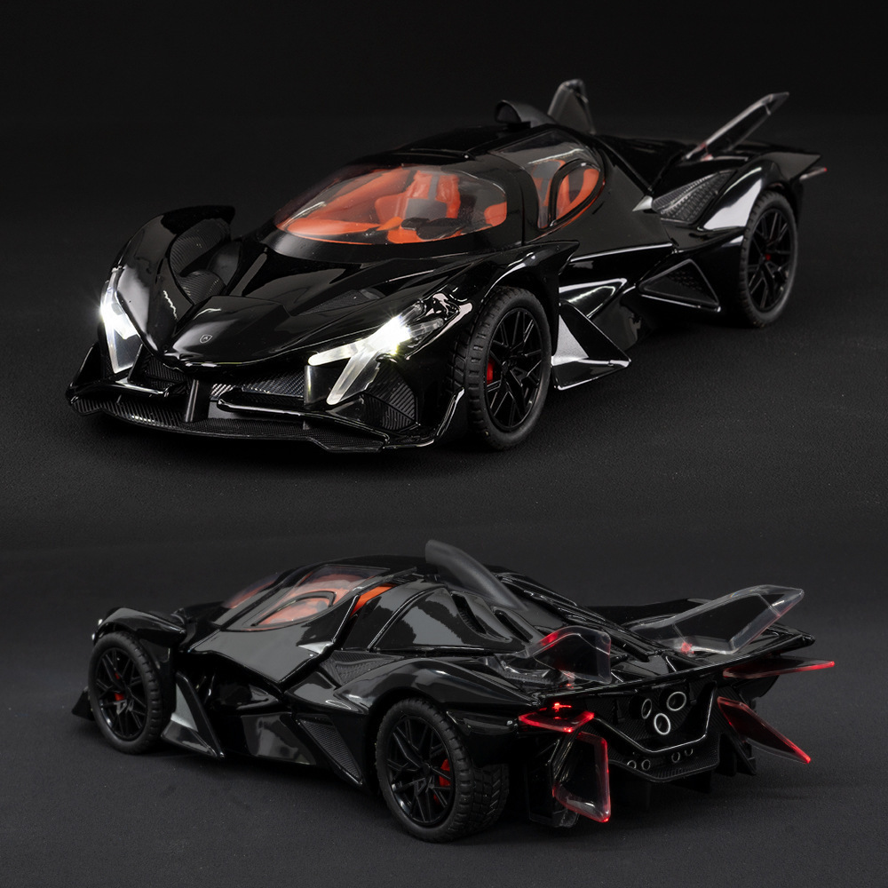 Nuevo modelo de coche de aleación Haodi 1:24 Apollo sol Dios deportivo coche sonido y luz Tire hacia atrás coche de juguete modelo de música adornos