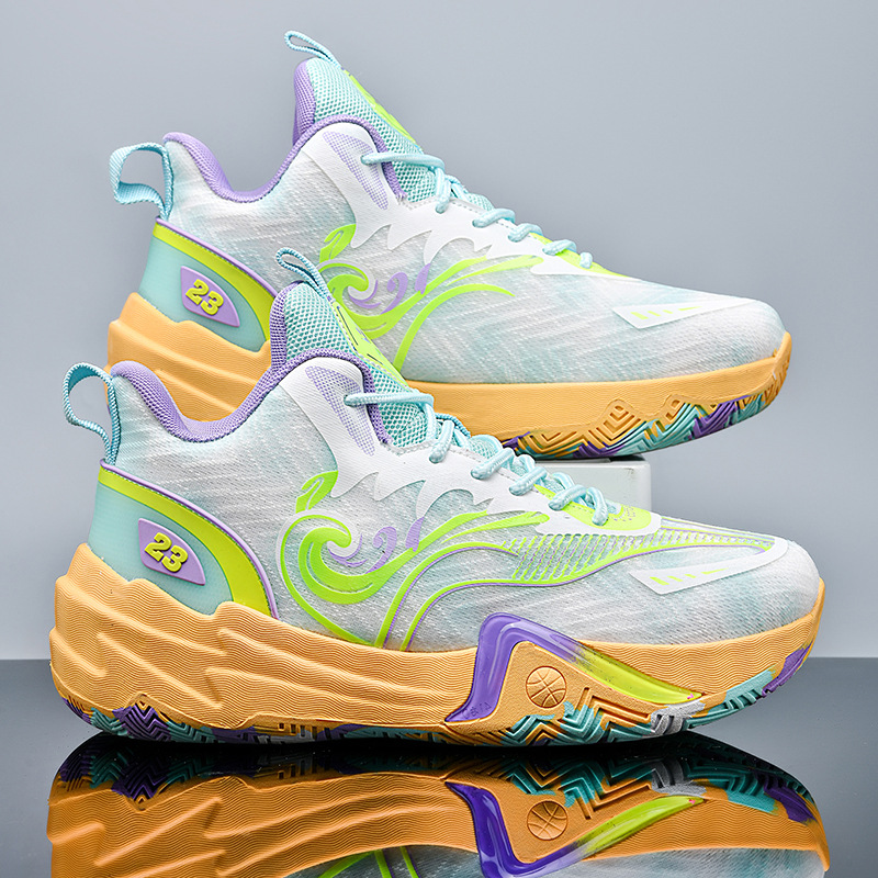 Zapatillas de baloncesto de pato mandarín de combate real resistentes a la absorción de impactos para jóvenes, hombres y mujeres, estudiantes casuales, zapatos deportivos para correr antideslizantes de suela gruesa, marea
