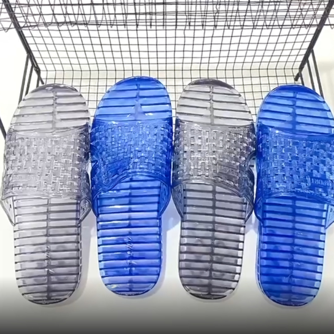 Men's Indoor Slippers for All Seasons, Bathroom Shower Slippers, Soft-Soled Plastic Transparent Home and Outdoor Slippers for Men