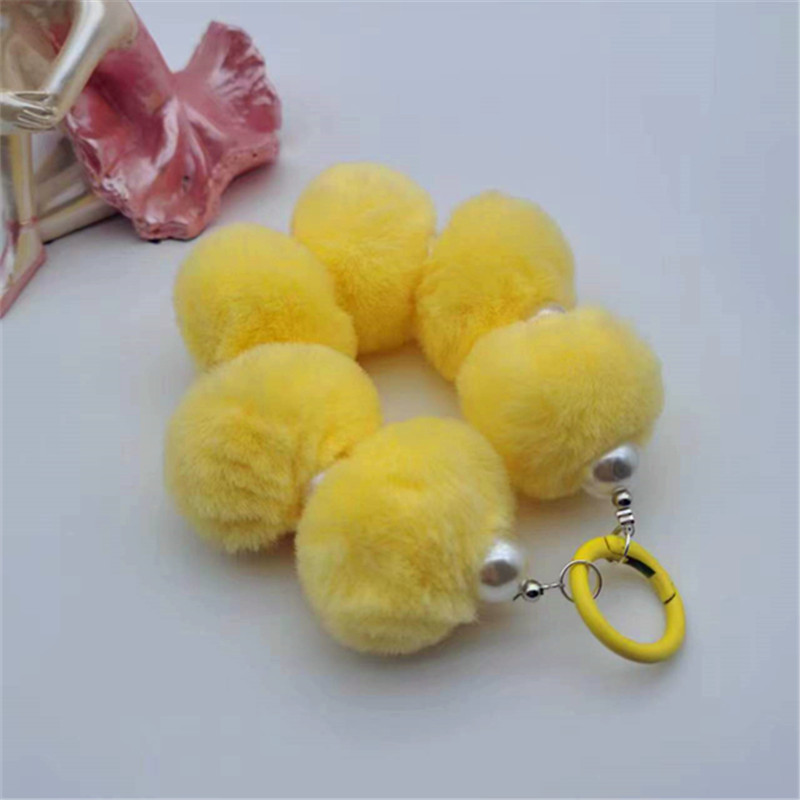 Perezoso conejo bola colgante DIY teléfono móvil Shell colgante de invierno de peluche colgante Bola de piel colgante de la cadena del teléfono móvil colgante