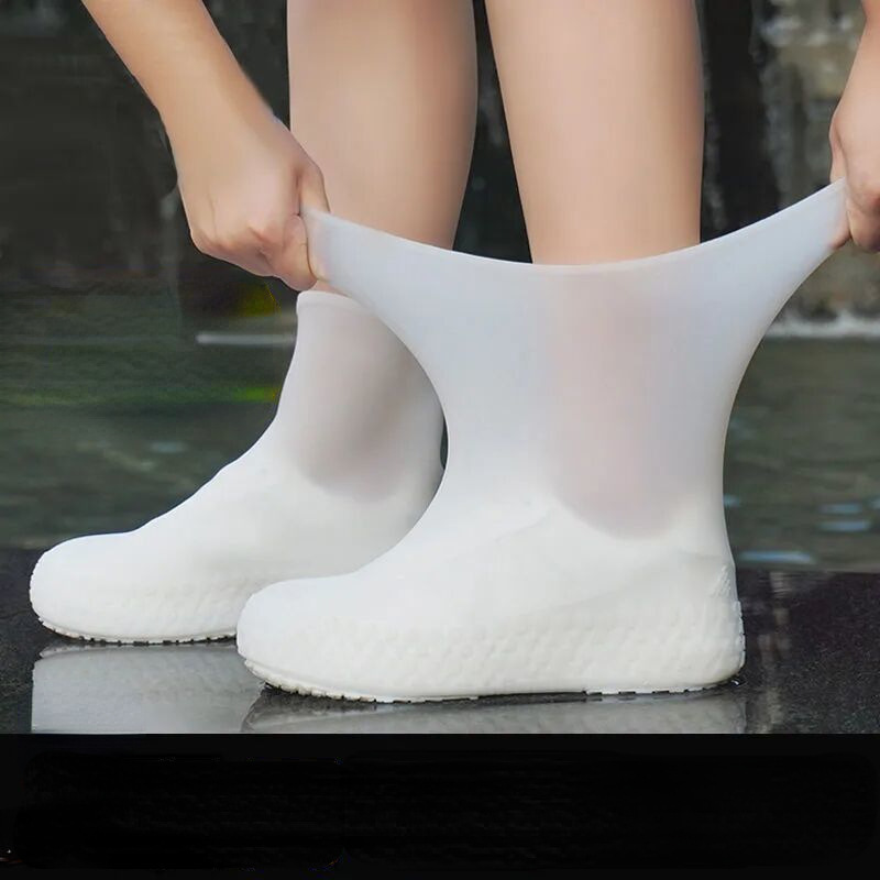 レインシューズカバー 防水 滑り止め 厚手 耐摩耗性 ラテックス製シューズカバー 男女兼用 非使い捨てシューズカバー 防水 雨天用 ポータブルタイプ|undefined