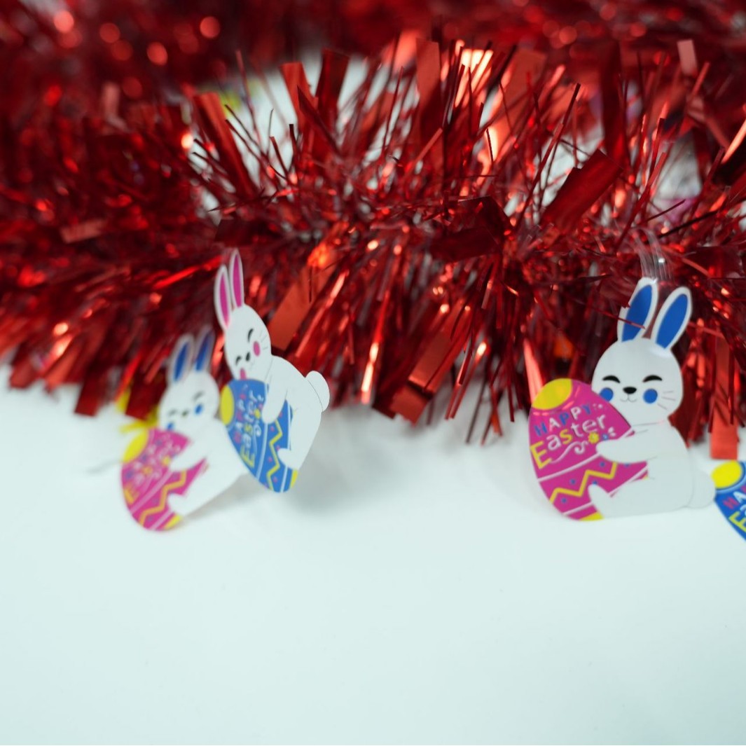 Conejo transfronterizo de Pascua colgante de lana decoración de fiestas de color de dibujo de flores escenas de decoración props