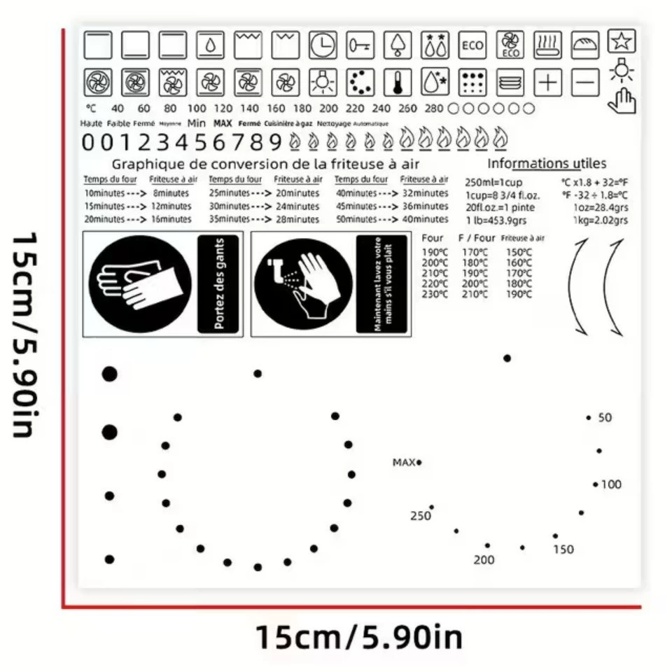 Flame indicator ring, stove sticker, flame indicator ring, clear vinyl oven sticker