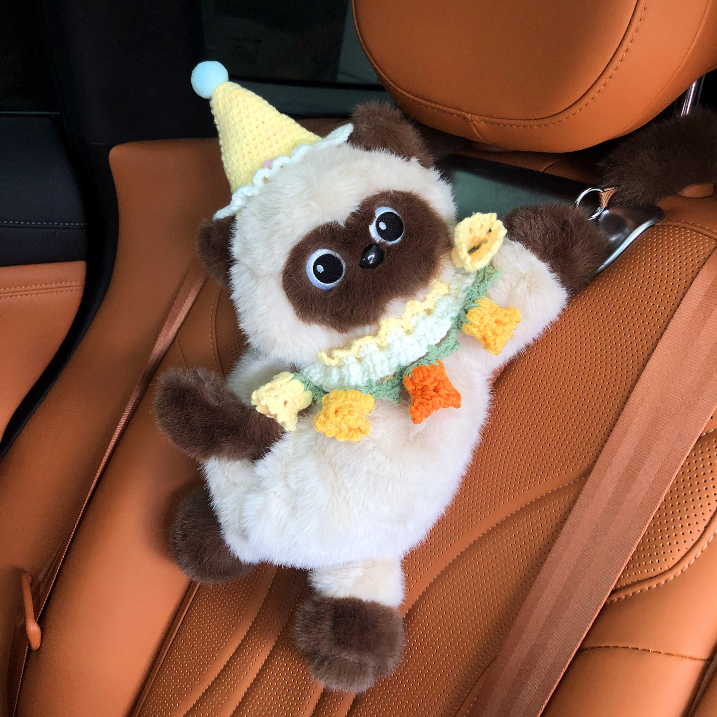 Car Tissue Box Creative Cute Plush Toy Car Interior Decoration Tissue Box Car Siamese Cat Car Tissue Box