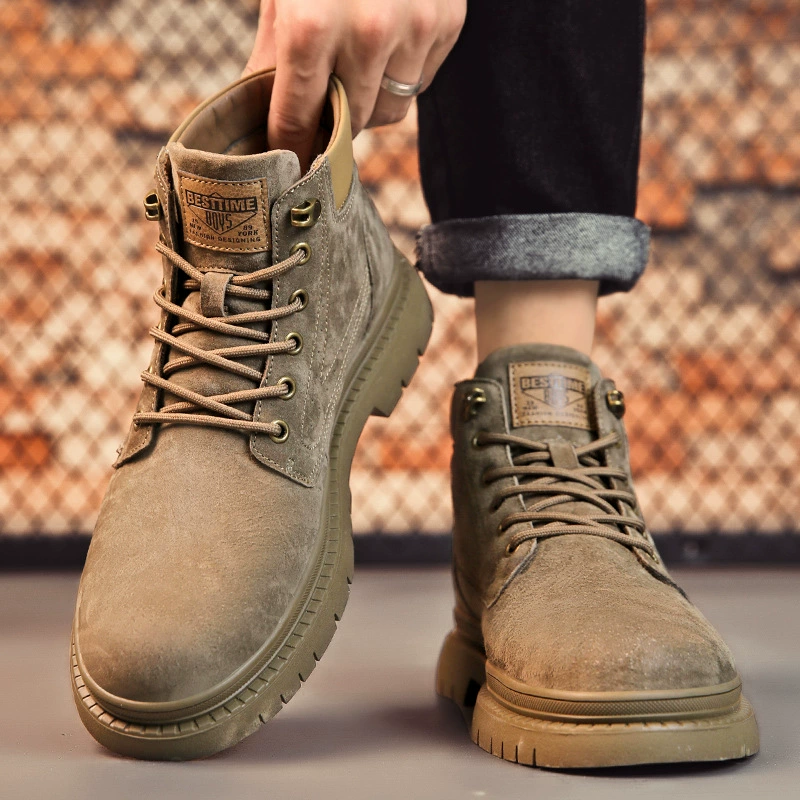Мужские ботинки Martens, тёплые зимние, натуральная кожа, английский стиль, размеры 39–44