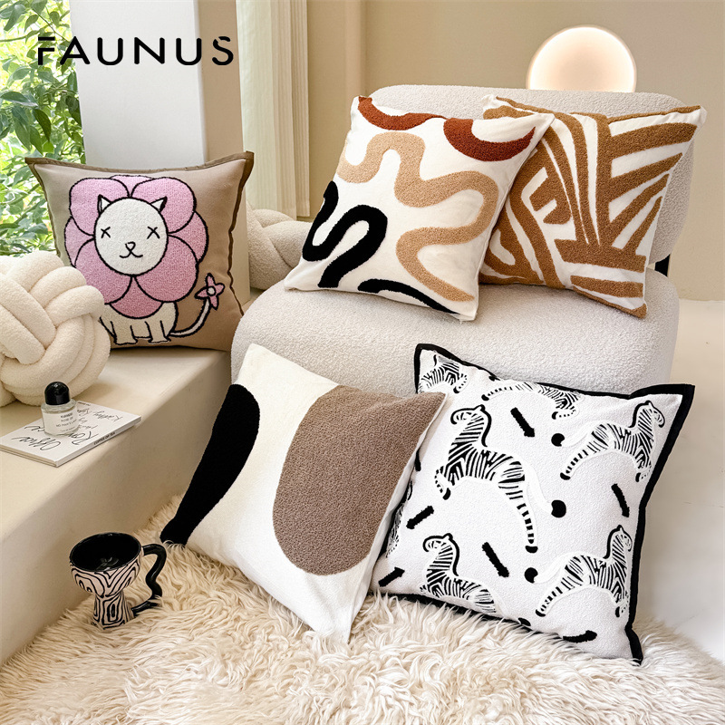 Simple Modern Geometric Style Pillow Bedside Cushion Sofa Rectangular Cushion Car Office