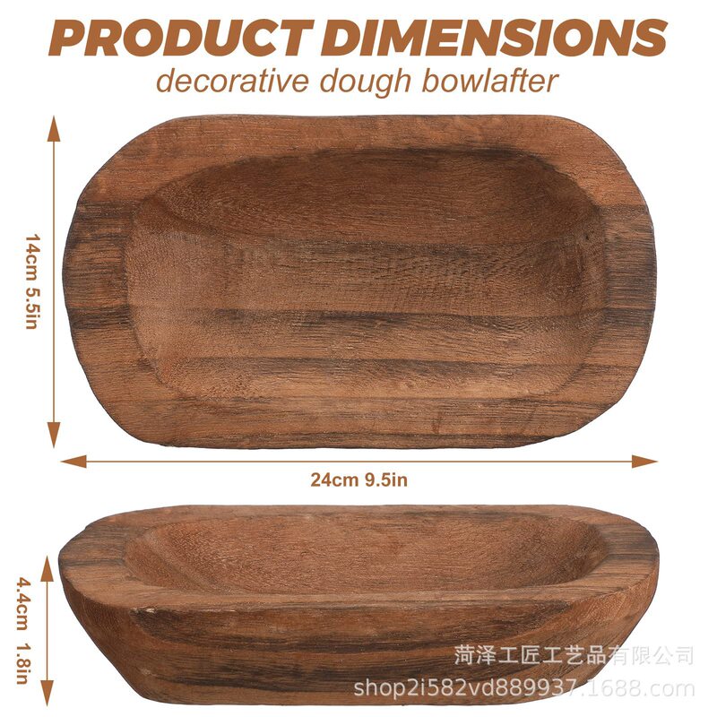 Wooden Dough Bowl Rustic Vintage Wooden Fruit Bowl Paulownia Bowl Home Farmhouse Restaurant Candle Making Dough Bowl