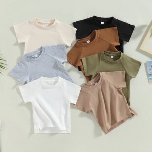 Toddler Kids Baby Girls Boys Summer Casual ops Solid Color S