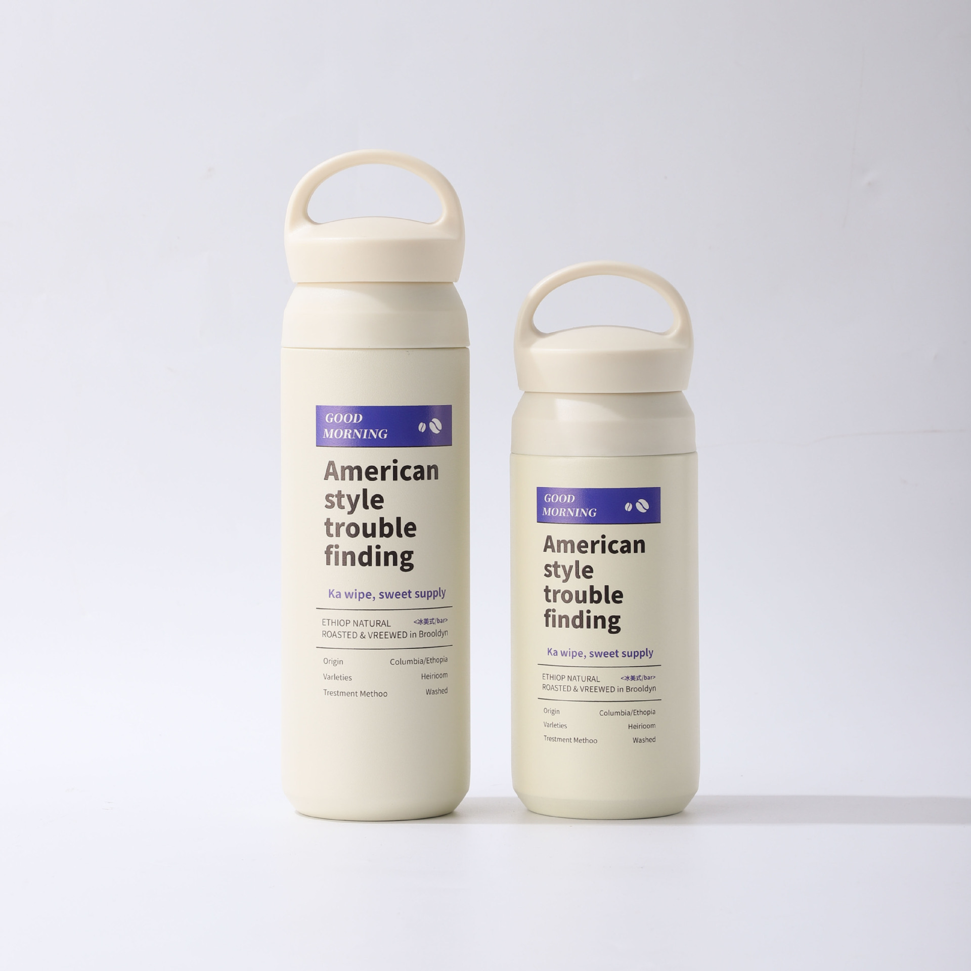 Cruz-Frontera de acero inoxidable taza de vacío portátil Harajuku viaje ins regalo mango cubierta de hielo americano taza de café de alto aspecto