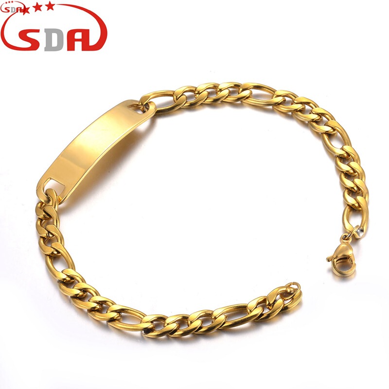 Dongguan factory direct couple nameplate lettering logo bracelet titanium steel declaration ID bracelet jewelry wholesale