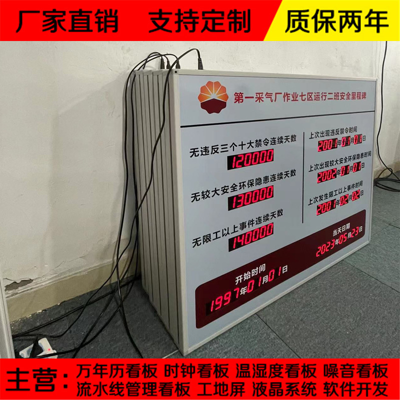 安全運行事故なし電子看板屋外ハイライト公示作業場日数正カウントダウンledディスプレイ
