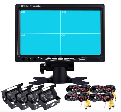 Car display – car monitoring - 7inch-av-four-screen-4-buses-4-10m-lines