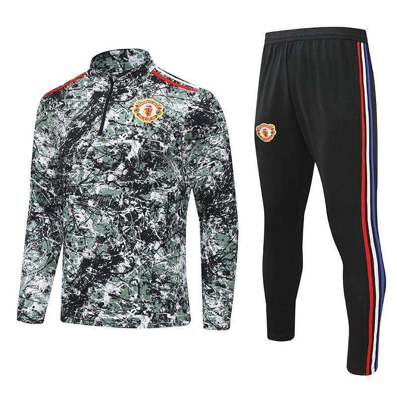 2324 Manchester City gris versión B traje de uniforme de fútbol de manga larga traje de entrenamiento de juego de otoño e invierno para hombres
