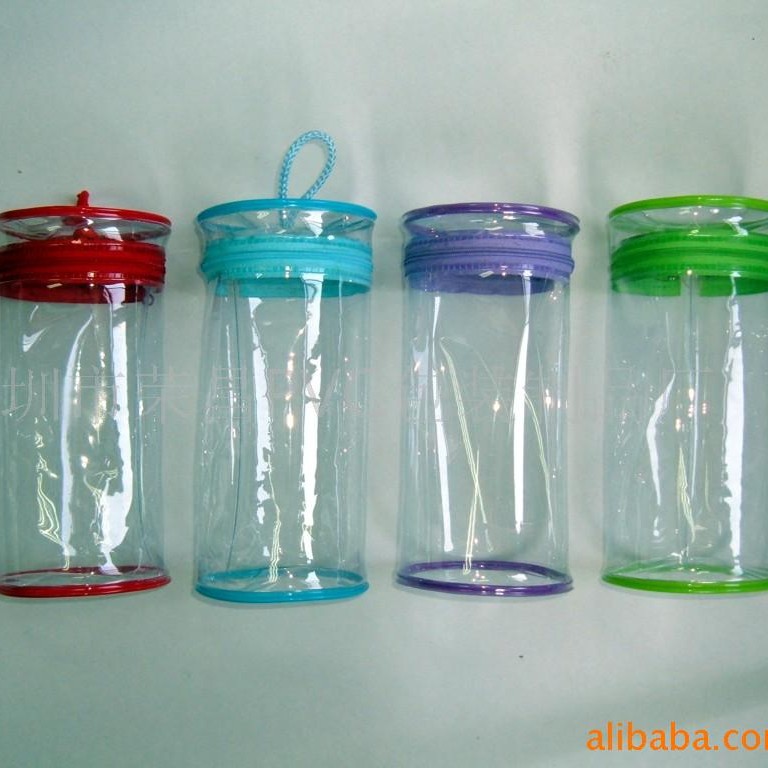 pvc圆筒收纳袋 可乐圆桶笔袋 高尔夫球袋 透明圆桶袋密封便携