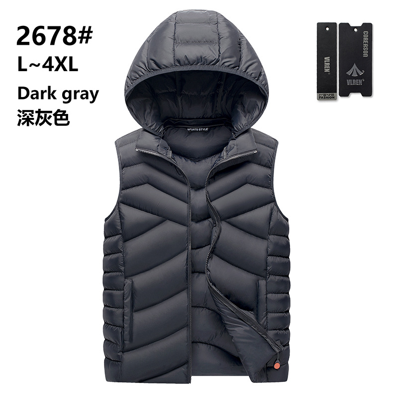 Costilla de algodón Chaleco de los hombres Otoño e Invierno estilo coreano grueso chaleco caliente transfronterizo sin mangas chaleco Comercio exterior al por mayor