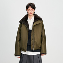 海宁2025秋冬新款派克服女皮草外套时尚百搭双面穿兔毛内胆年轻款