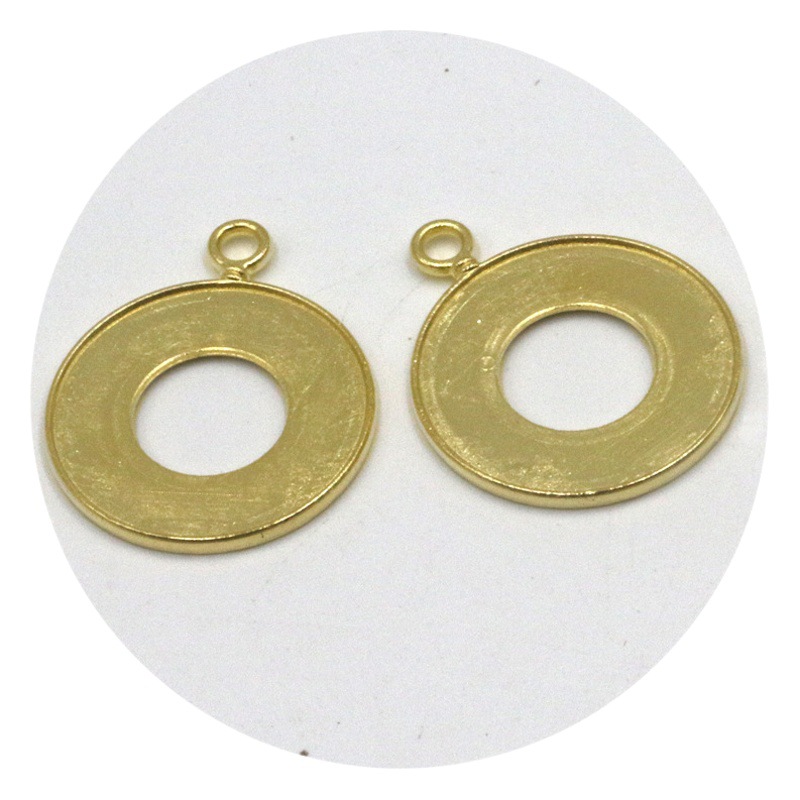 Bastante inferior de gema redonda de doble cara, diámetro interior 22mm, viajes, cien apellidos, colgantes de fotos, accesorios de joyería de aleación