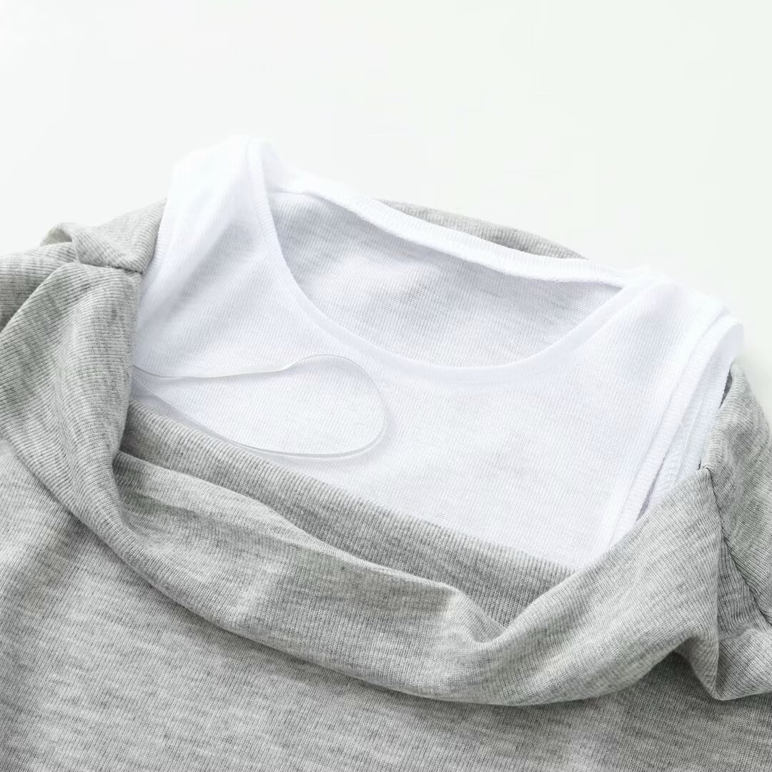 Women's Clothing Women's Casual Double Layer Asymmetrical Round Neck Sleeveless T-Shirt Summer For Formal & Casual For Women_ecoleips.com