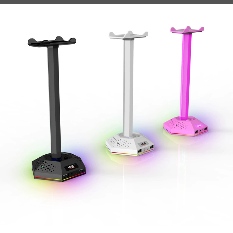 Cross -border A3 gaming headset bracket dynamic RGB various light mode adjust the desktop USB expansion bracket