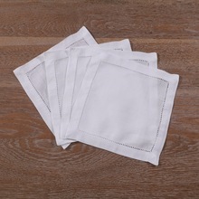 N123-8 Linen Napkin 8"x8" 亚麻白色打孔小尺寸餐巾