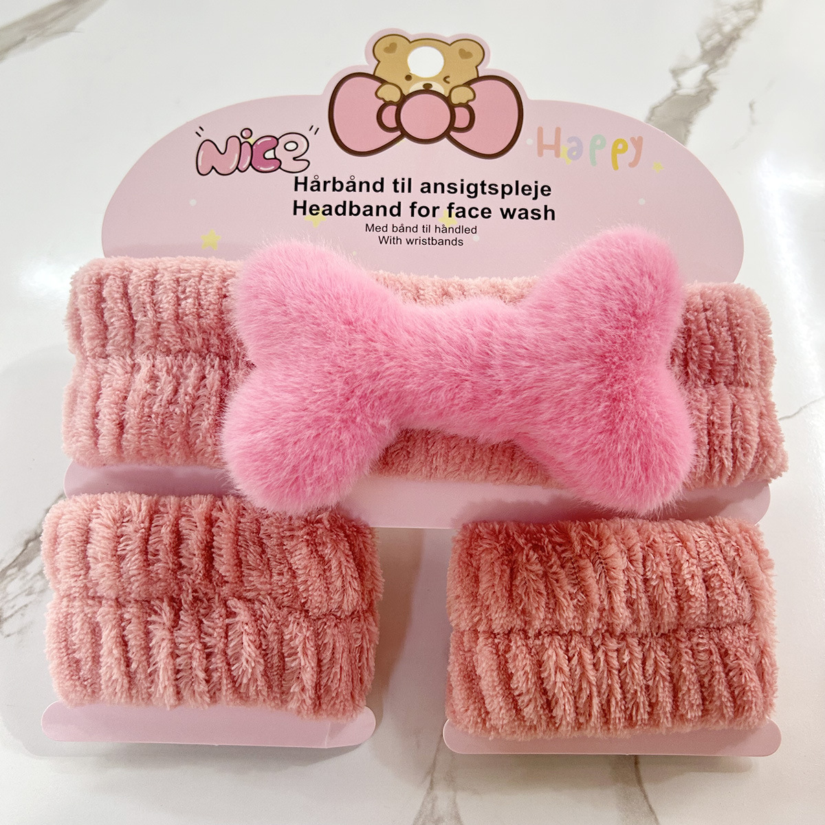Banda de cabello de moda con tarjeta de papel dulce decoración de animales pequeños de peluche de lavado banda de cabello de dibujos animados correa de muñeca tridimensional
