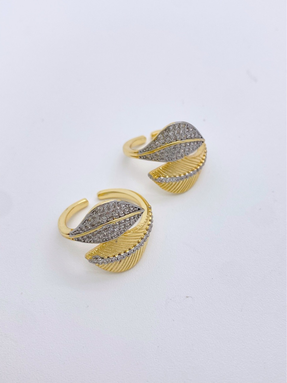 Geometric, Leaves, Heart Shape Pattern Women's Gender Wholesale Jewelry IG Style Geometric Leaves Heart Shape Copper Zircon 18K Gold Plated Mixed Metal Plating Inlay Open Rings