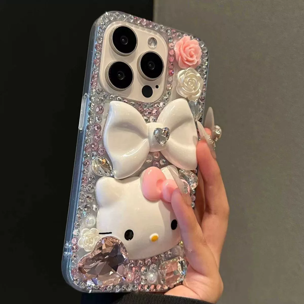 Хелло Китти, яблоко, iPhone16, защитный чехол с бантом, iPhone17, iPhone17 Pro, защитный чехол, осеняя защита