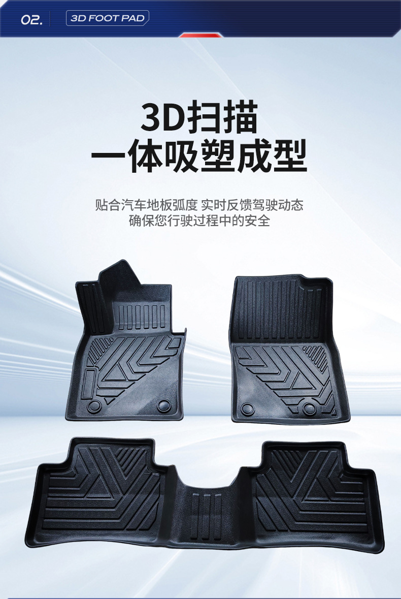 Suitable for 18-26 Mazda 3 Axela Car Floor Mats, Fully Environmentally Friendly, Removable Tpe Floor Mats, Waterproof and Wear-Resistant