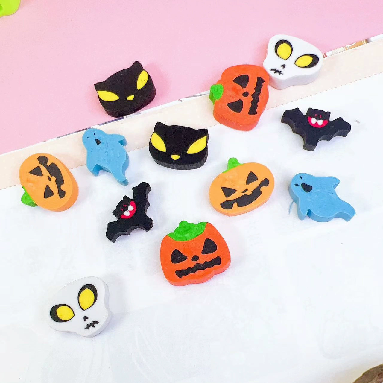 Eraser, cartoon children's stationery with animals, halloween