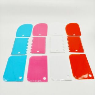 SOURCE Factory cream scraper three-piece spatula cake flour supplies modeling kitchen baking multi-color gifts