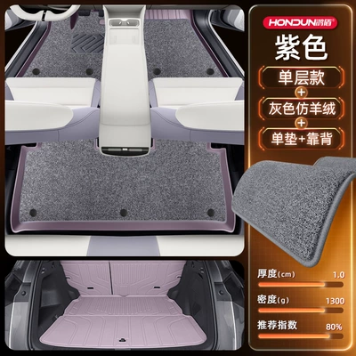 Ev Car Modified Interior — Modelə uyğun ayaqaltı - 212t01-mg42026-model-package-model-purple-tpe-gray-imitation-cashmere-trunk-single-cushion-backrest-cushion