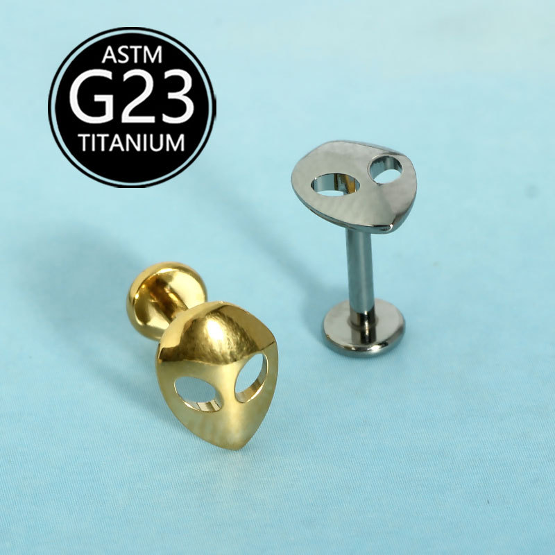 Pointed titanium steel lip stud product view