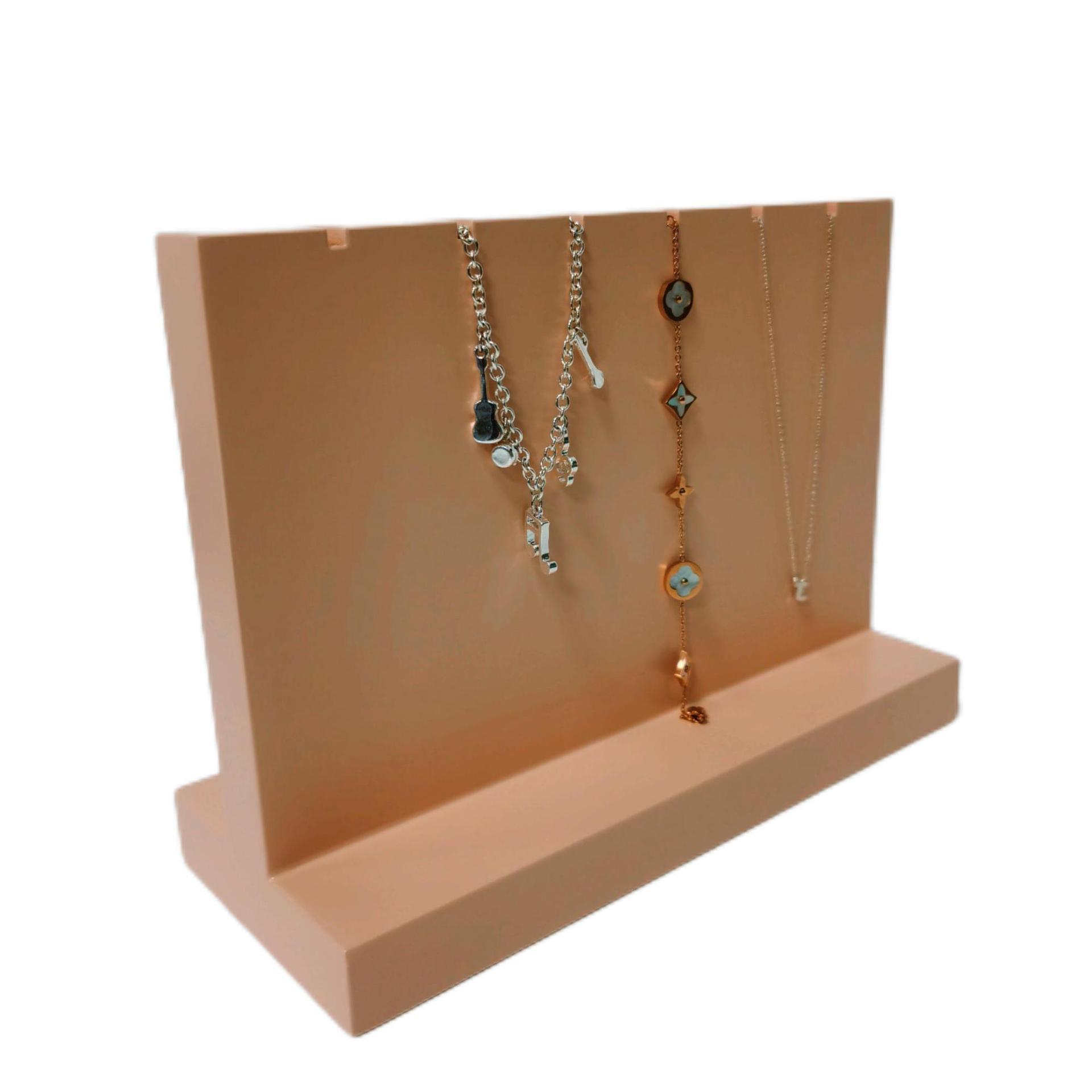 厂家供应新款木质粉色柜台项链展示架T型珠宝展示架