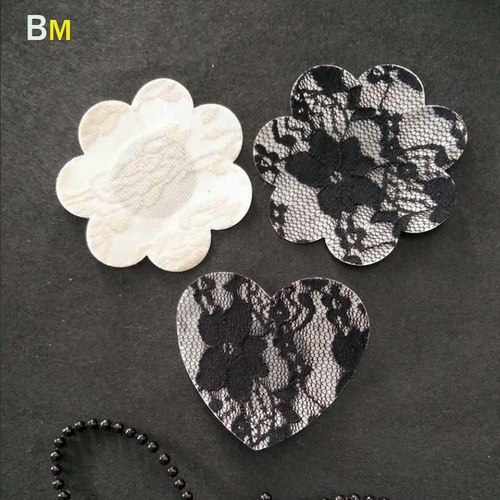 Sexy lingerie flower-shaped lace love breast patch invisible traceless sexy anti-exposure wedding dress breast patch anti-bulge breast patch